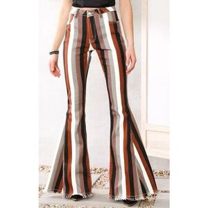 Striped Boot Cut Flare Pants